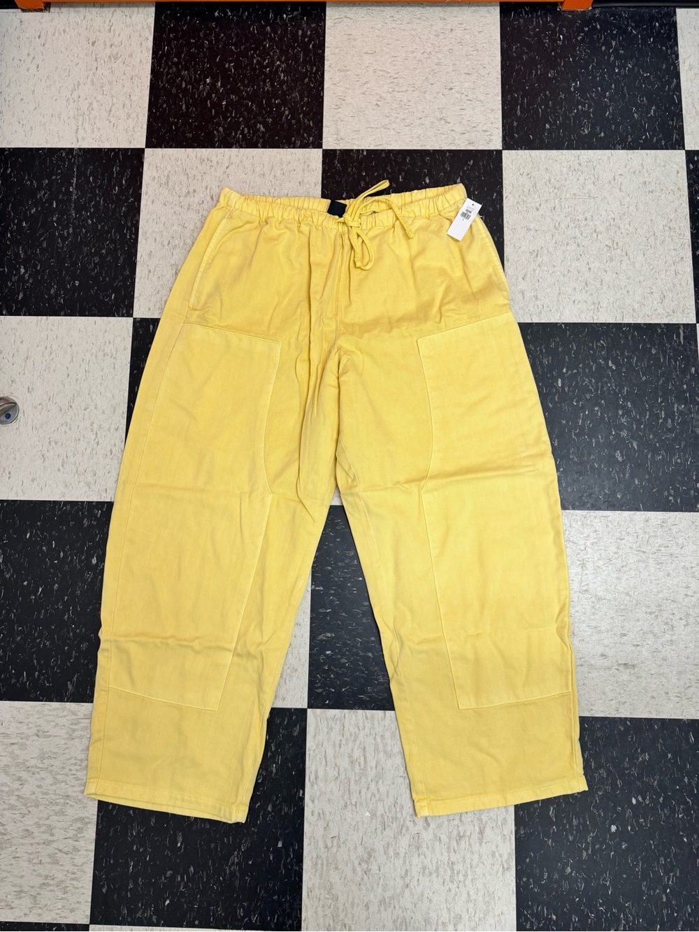 GAP Wide-Leg Drawstring Utility Pants in Yellow